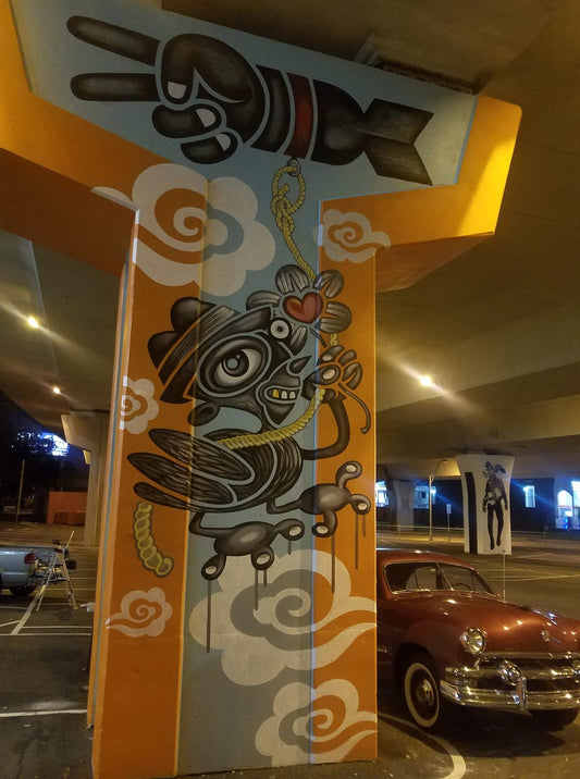 Painting My Column for the SASAI Mural Project
