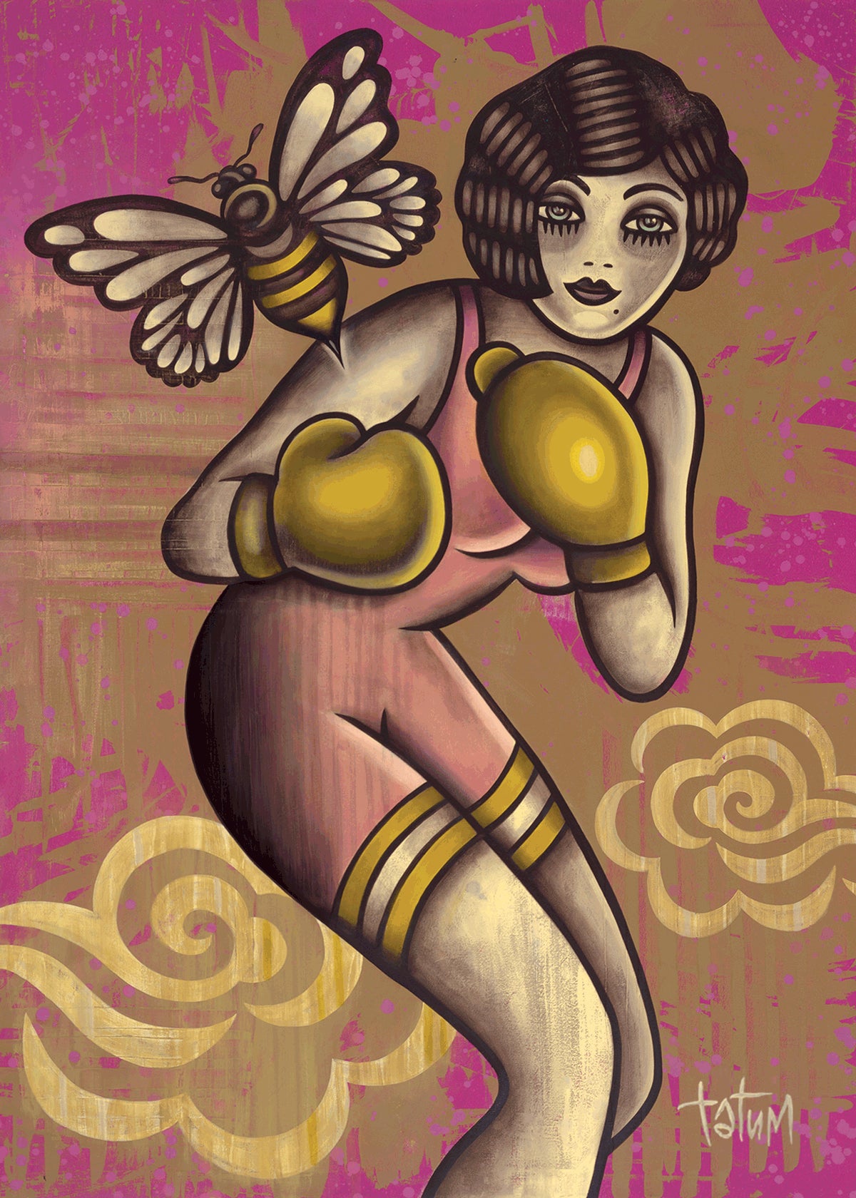 Golden Gloves Lithograph Print
