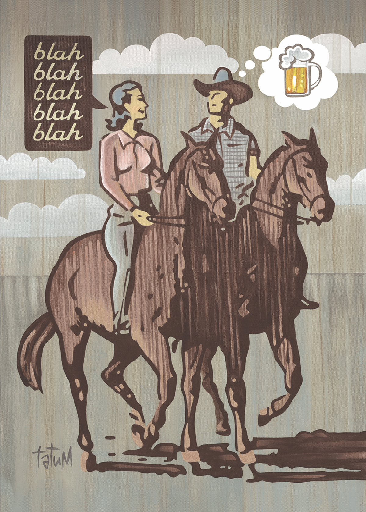 Blah Blah Beer Lithograph Print