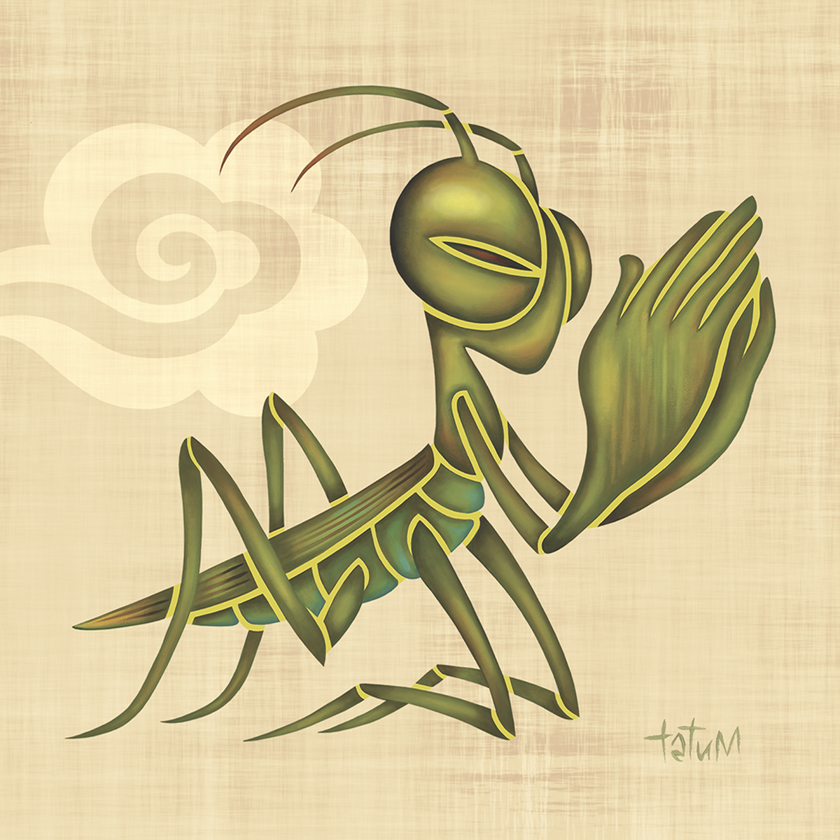 Praying Mantis Lithograph Print