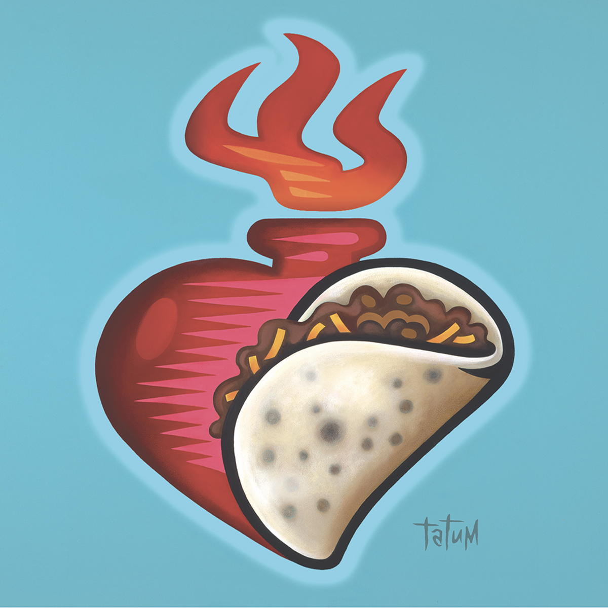 Sacred Heart Taco Lithograph Print