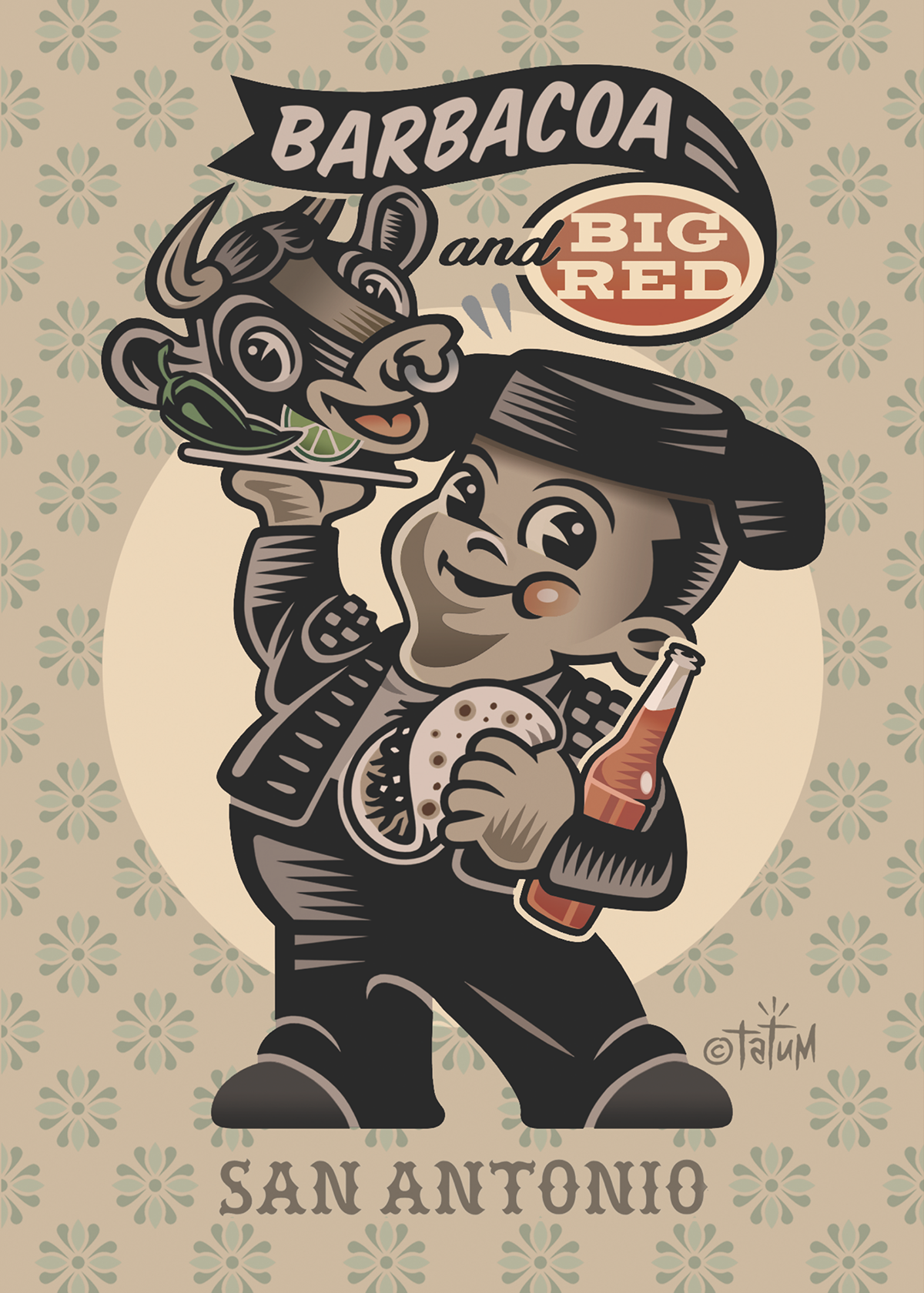 NEW! Barbacoa Bob Lithograph Print