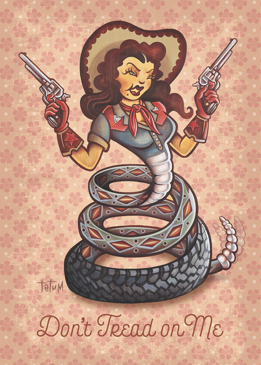 Don't Tread on Me Snake Girl Lithograph Print